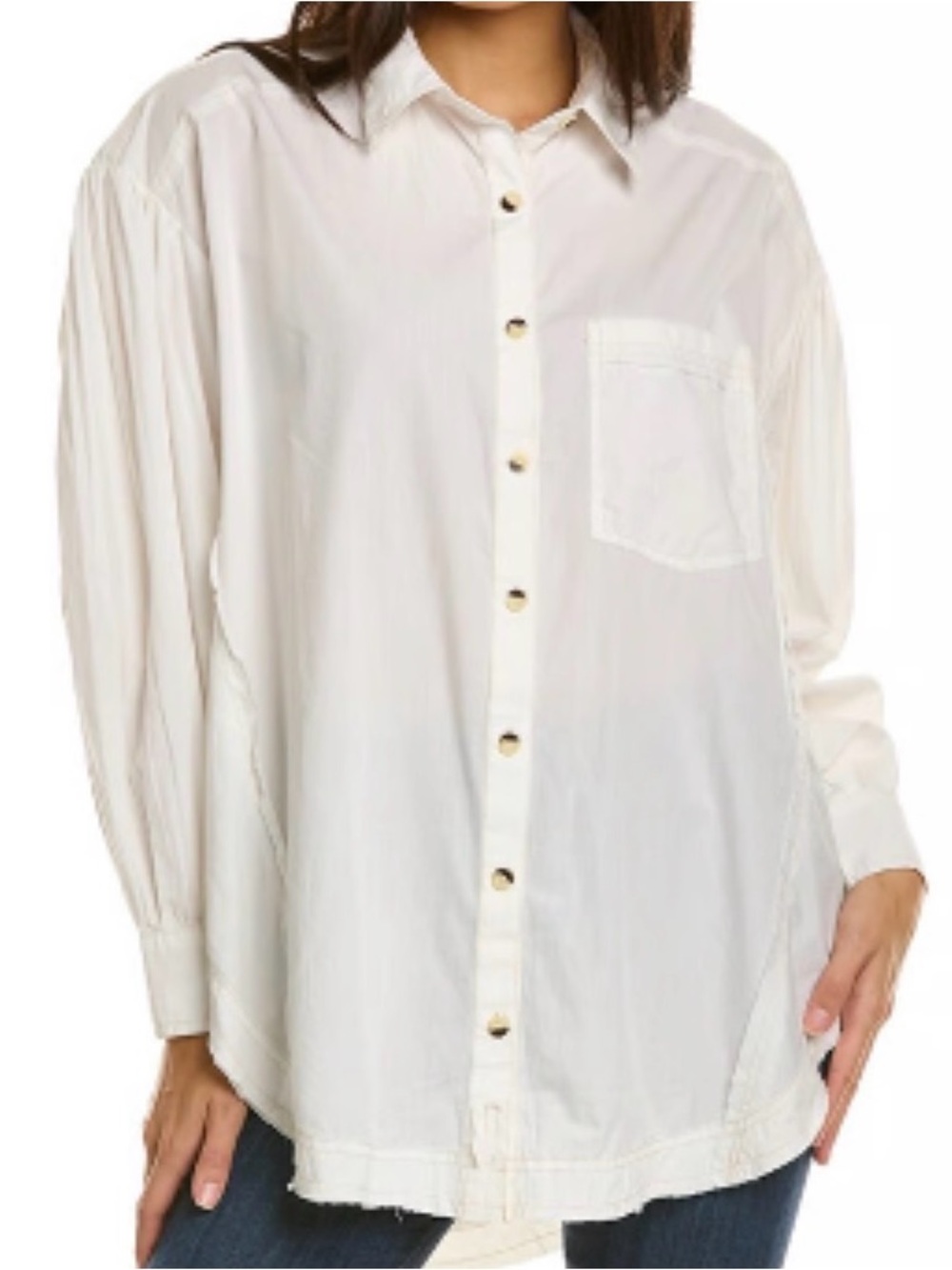 We The Free Happy Hour White Button Shirt Size Small